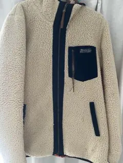 フリースジャケット フード付き アイボリー モコモコ