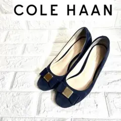 【美品】COLE HAAN メタルリボン　スエードパンプス