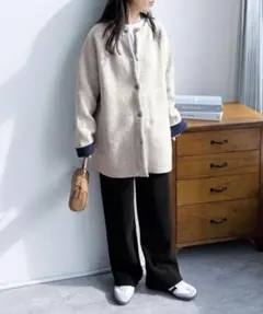 新品　コーデュロイ裏フリースイージーパンツ