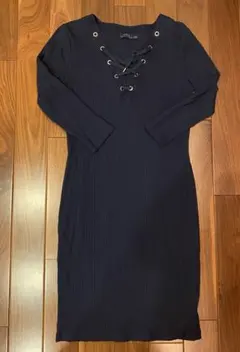 POLO RALPH LAUREN ネイビー長袖ワンピース M