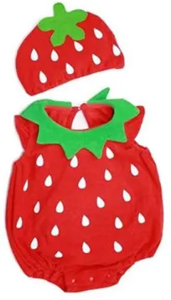 ♡帽子付 イチゴ ロンパース ♡