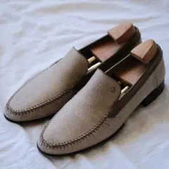 美品GIORGIO ARMANIジョルジオアルマーニリザードモカローファー42