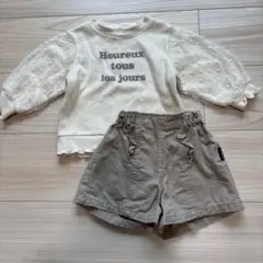 長袖カットソーとショートパンツセット 90