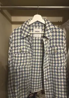 【ZARA】ツイードジャケット ブルー系