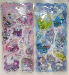 ウォーターインシール　グリッターシール キャラクターシール 2枚セット