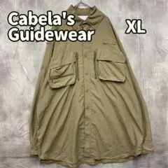 カベラス 茶 長袖シャツ フィッシング メッシュ 多ポケット XL【さ122】