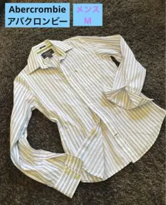 Abercrombie アバクロンビー　ホワイト＆ブルー ストライプ M