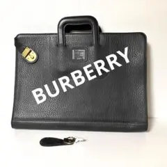 Burberrys ブラック レザー ビジネスバッグ A4 鍵付き