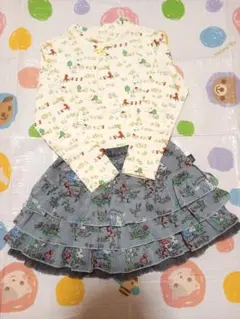 美品★KP×mimiちゃん 赤ずきんみみちゃんの総柄カットソー ★130