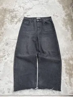 90s unknown スーパーバギーブラックデニムパンツ　opium y2k