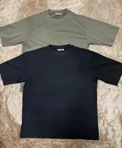 【2着セット】UNIQLO エアリズムコットンオーバーサイズTシャツ/5分袖