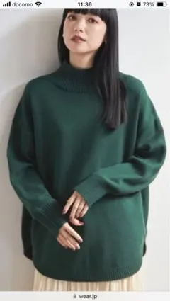 ローリーズファーム　ハイネックラウンドロングスリーブニット