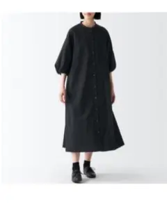 黒 七分袖　ワンピース　無印良品　ブロード