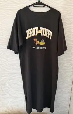 トムとジェリー カットソーワンピース ブラック 半袖