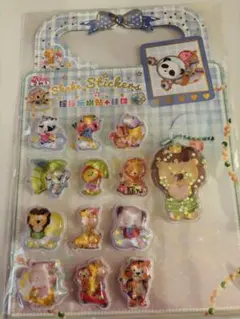 Shake Stickers 動物キャラクター + 水入りシャカシャカシール
