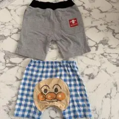 ひつじのショーンパンツとアンパンマンチェック柄セット
