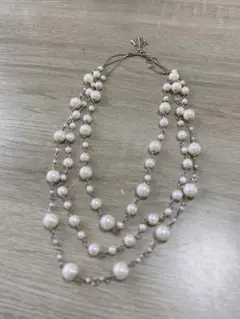 パール調　三連ネックレス　卒園式、入学式、結婚式、セレモニー