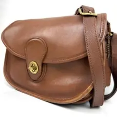 OLD COACH 9954 ショルダーバッグ ターンロック レザー ブラウン系