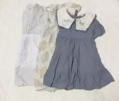 3点セット　最終値下　juo テータテート　花柄　刺繍襟　ワンピース　エプロン