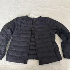 美品　ユニクロ　ウルトラライトダウンノーカラージャケット Lサイズ　ブラック