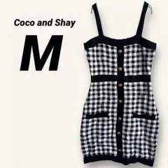 Coco and Shay ギンガムチェック キャミワンピース M 金ボタン