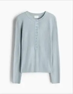 H&M リブニットトップス ライトターコイズのサムネイル