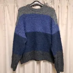 SINSS グレー ブルー セータ　Lサイズ