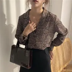 長袖 レオパード ゆったり レディース 大人かわいい トップス おしゃれ