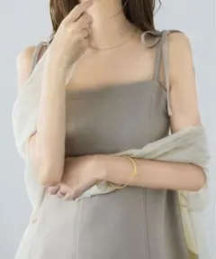 ストラップリボンキャミロングワンピース　アイボリー