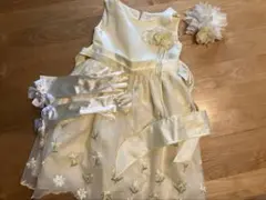 黄色　花柄ドレス　120cm