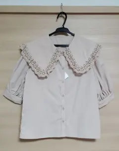 INGNI ブラウス  BIG 襟 レース フリル 半袖 M 春 夏 秋 半袖