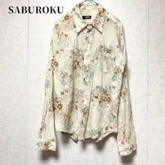 SABUROKU 花柄刺繍 シアーシャツ 長袖 総柄 シースルー オーバーサイズのサムネイル
