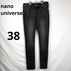 nano universe ブラック スキニーデニムパンツ 38 Mのサムネイル