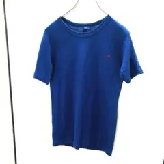 HUMAN WOMAN リネン半袖Tシャツ ブルー 王冠刺繍のサムネイル