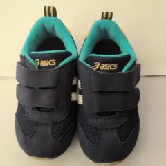 アシックス スクスク アイダホ ネイビー イエロー 15cm