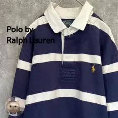 【人気カラー】ポロ ラルフローレン ボーダー 長袖 ラガーシャツ 古着 常田大希