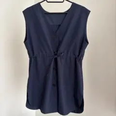 ナノユニバース 前後2way ジレ ベスト ネイビー