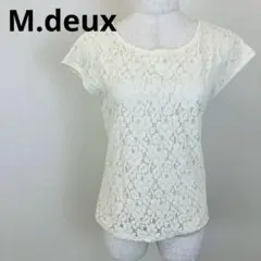 M.deux エムドゥ 総レース 半袖トップス バックリボン 花柄 H302のサムネイル