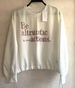 ESTACOT トップス　長袖カットソー　パール付き　M