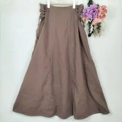 オリーブ・デ・オリーブ　サイドレースアップ　フレア　ロングスカート