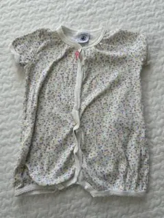 プチバトー、花柄コットンロンパース 6m