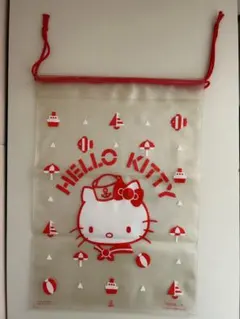 ハローキティ　昭和レトロ　ビニール巾着袋