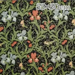 ウィリアムモリス　シーチング　V＆A アイリス　ブラック　約55×50㎝