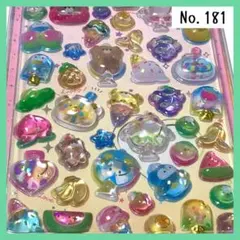 【181】うるちゅる ボンボンドロップシール ３Ｄ シール ぺんぎん×フルーツ