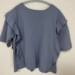 Samansa Mos2 グレー フリル半袖トップス