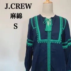 ★ジェイクルー　麻綿　オリエンタル刺繍　スモックブラウスのサムネイル