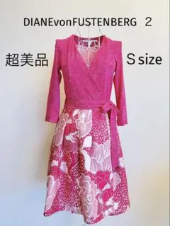 日本未入荷☆シルエットが美しく華やかラップドレス七分袖Ｓサイズのサムネイル