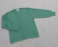 ニットカーディガン グリーン Mサイズ アクリル ウール
