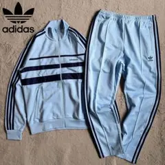 新品 adidasoriginals セットアップ 上下セット ライトブルー Lのサムネイル