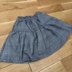 スカート風パンツ　120cm 黒白チェック